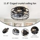 preview thumbnail 43 of 105, Caged Ceiling Fan with Light and Remote, 11.8–28 Inch Low Profile Fandelier, 6-Speed Quiet DC Motor, Black/Satin Nickel