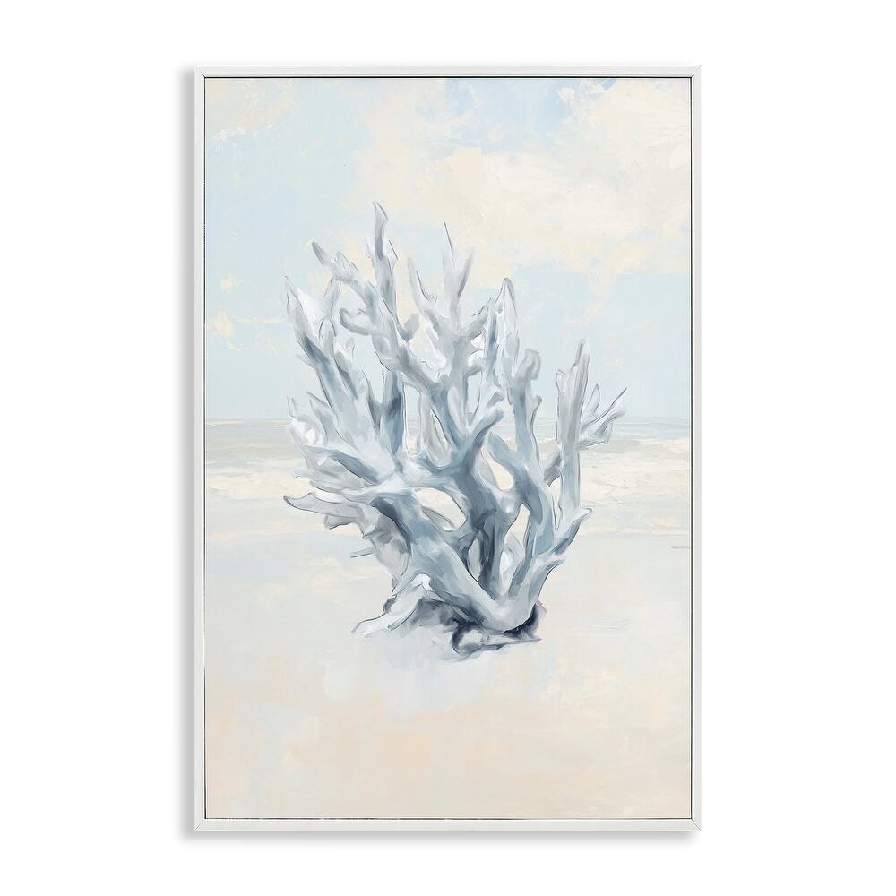 Stupell Soft Minimal Coral Branch Framed Giclee Art Design By Ramona Murdock