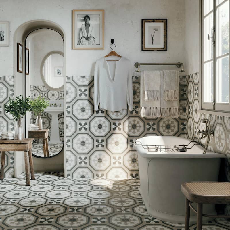 Merola Tile Kings Paname Opera 17-5/8" x 17-5/8" Ceramic Floor and Wall Tile - Case (5 Tiles)