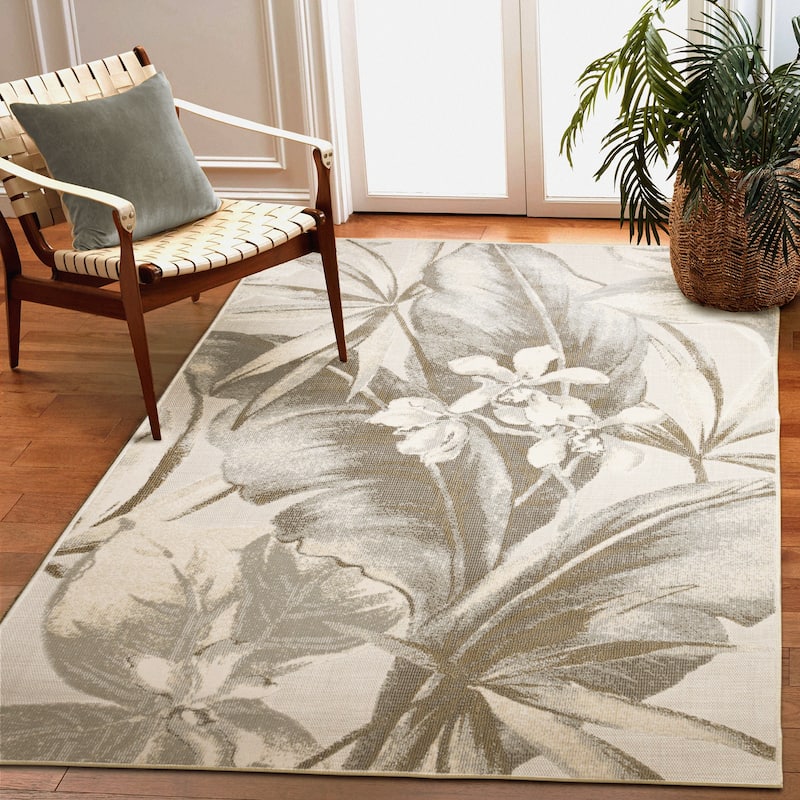 Liora Manne Canyon Tropical Leaf Indoor/Outdoor Rug
