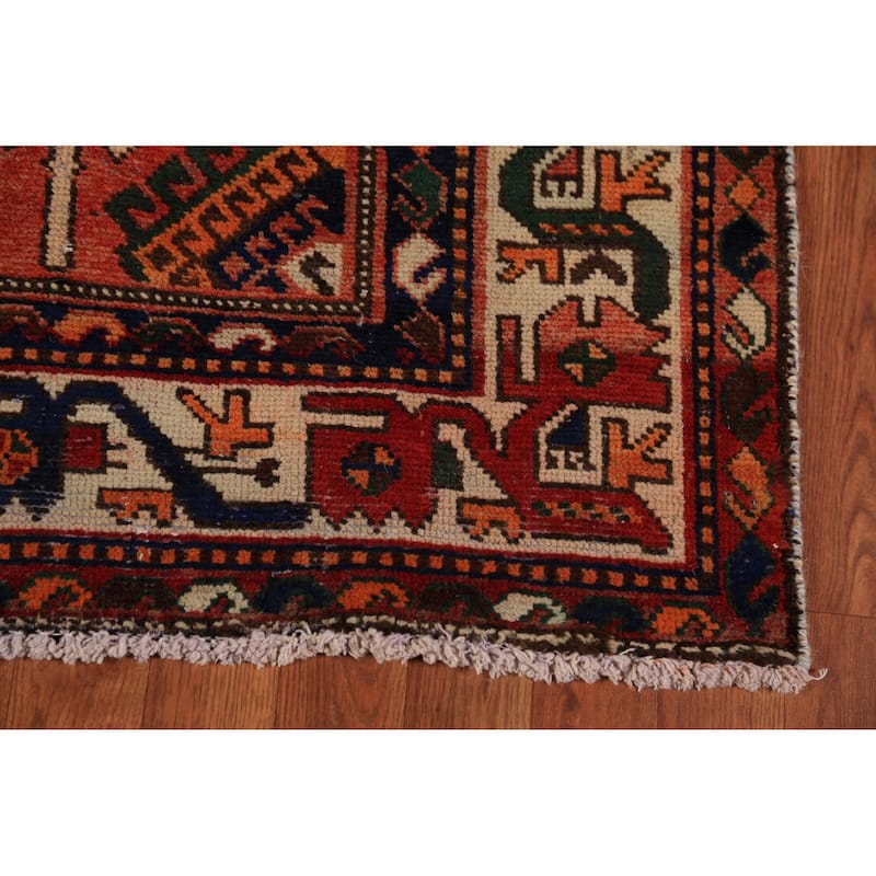 All-Over Geometric Bakhtiari Persian Area Rug Handmade Wool Carpet - 5'0"x 10'9"