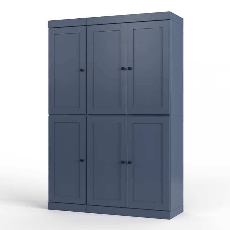 Palace Imports 100% Solid Wood 48.5" Pantry Cabinet with Shaker Doors, 2-Drawers and Adjustable Shelves