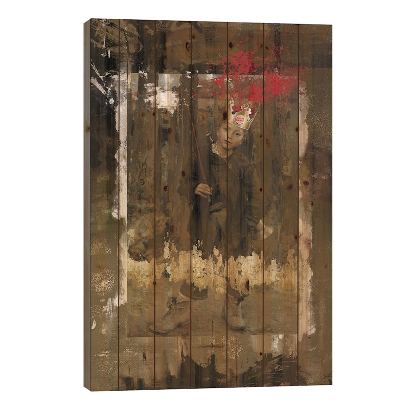 The King Print On Wood by José Luis Guerrero - Multi-Color - 26x18x1.5
