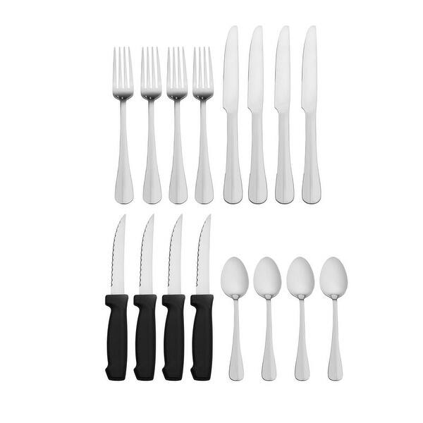 Pfaltzgraff Simplicity 16 Piece Flatware Set with Steak Knives Bed