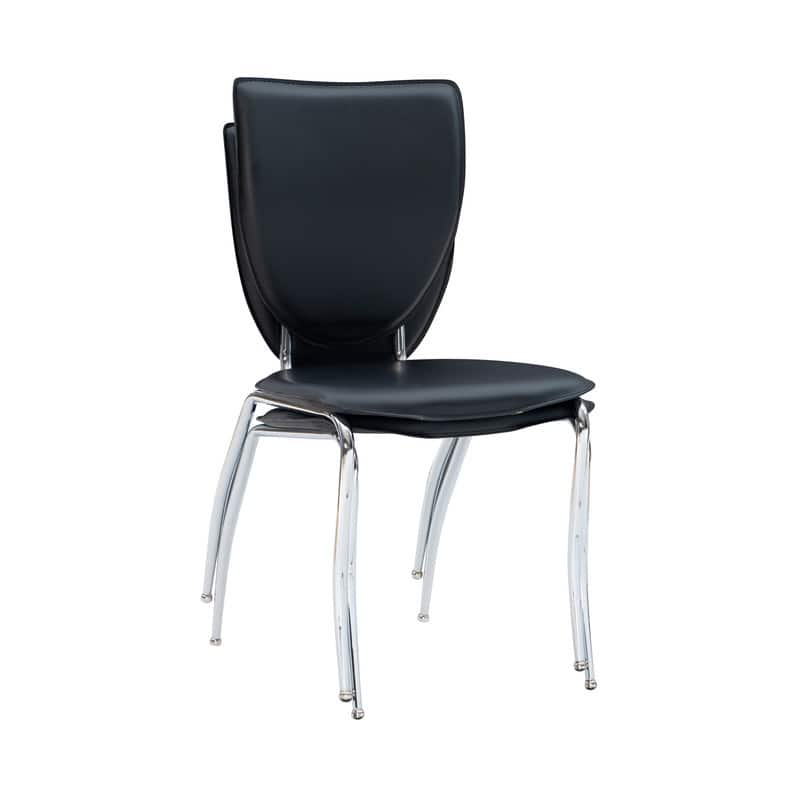 Linon Amico Black Stacking Side Dining Chair (Set of 2)