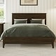 preview thumbnail 7 of 46, Modern White Solid Wood Queen Platform Bed Espresso - Full