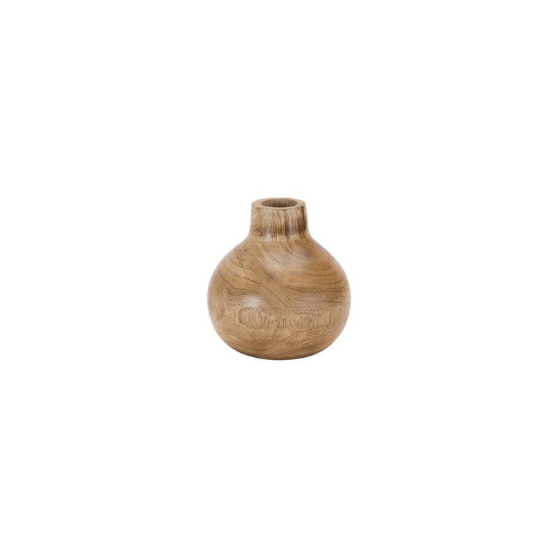 Set of Three Natural Wood Bud Table Vases - 4.75