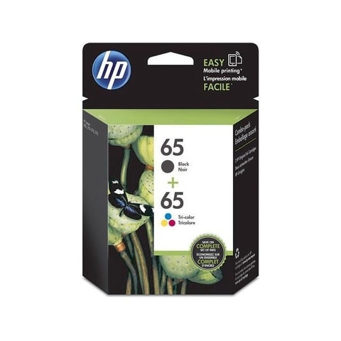 HP 65 Color/Black Ink Cartridge Combo 2-Pack T0A36AN - black. Opens flyout.