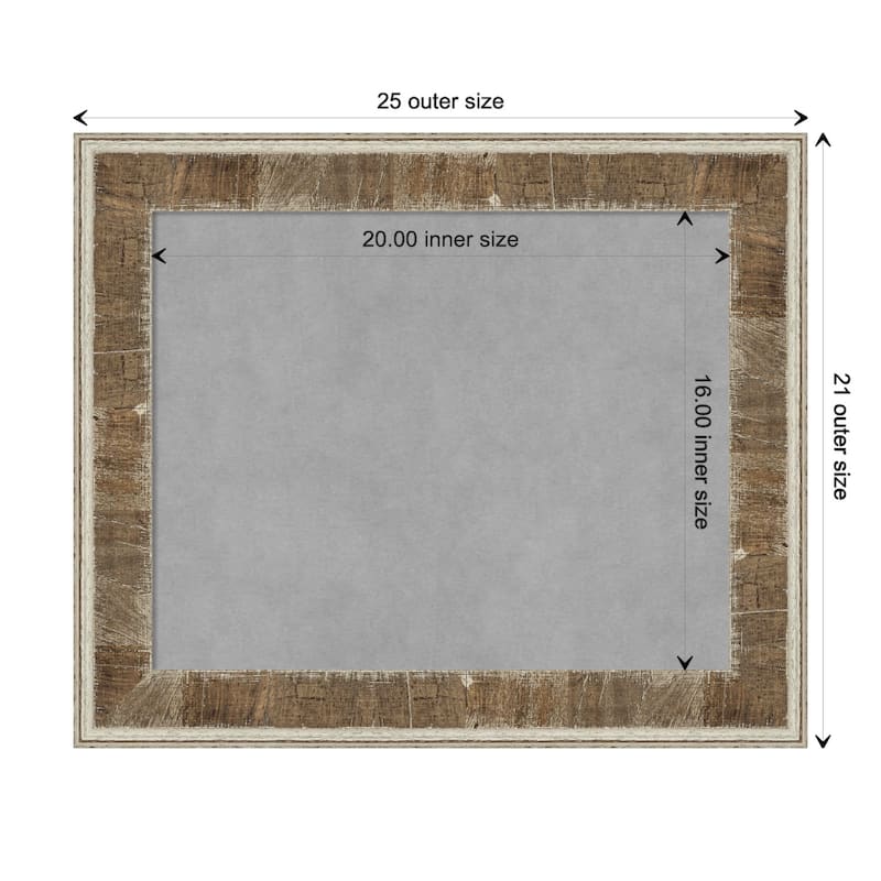 Amanti Art Farmhouse Brown Narrow Framed Magnetic Board - Board Size 20x16