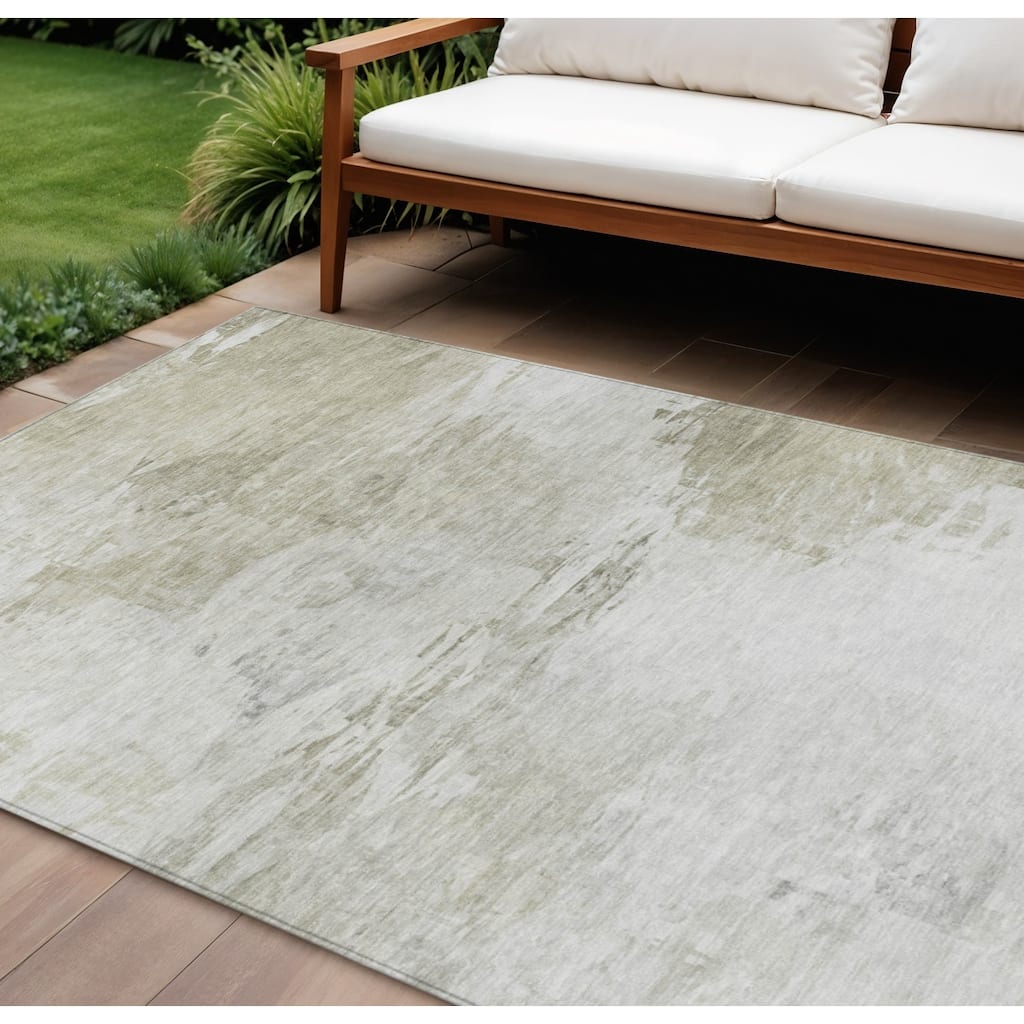 HomeRoots Abstract Transitional Rectangle Outdoor Rug