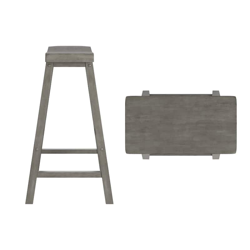 Cadiz Saddle Seat 29" Bar Height Backless Stools (Set of 2)