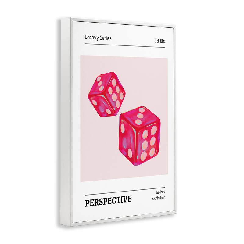 Stupell Pink Dice Pair Framed Giclee Art Design By LSR Design Studio