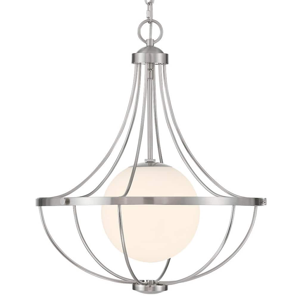 Bellevue SHP26109 18" Wide Pendant with Opal Glass Shade