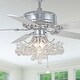 preview thumbnail 27 of 61, Bella Depot 52" Modern Reversible Crystal Ceiling Fan with Remote Control and Light Kit BD-015