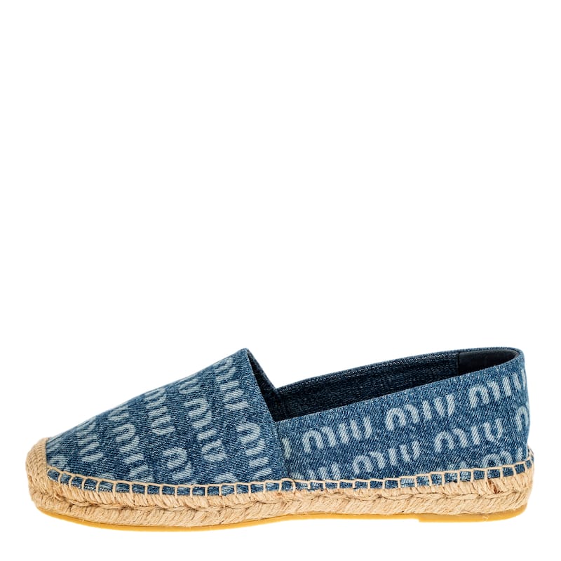 Miu Miu Denim Logo Espadrilles