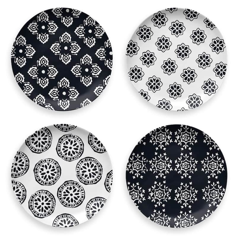 Abode Homewares Planta Medallion Salad Plate - Multicolor - Assorted Patterns - 8.5" - Set of 4 - 4 Piece