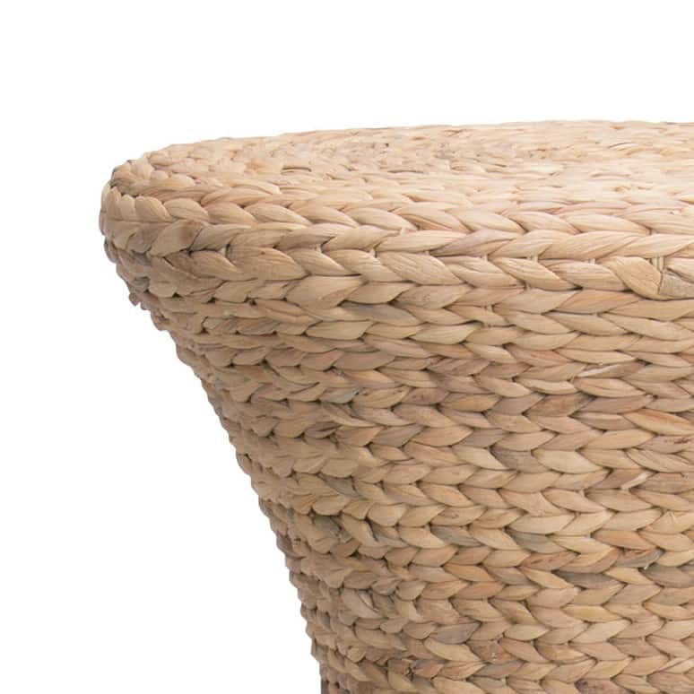 Household Essentials Handwoven Water Hyacinth Hourglass-Shaped Wicker Stool
