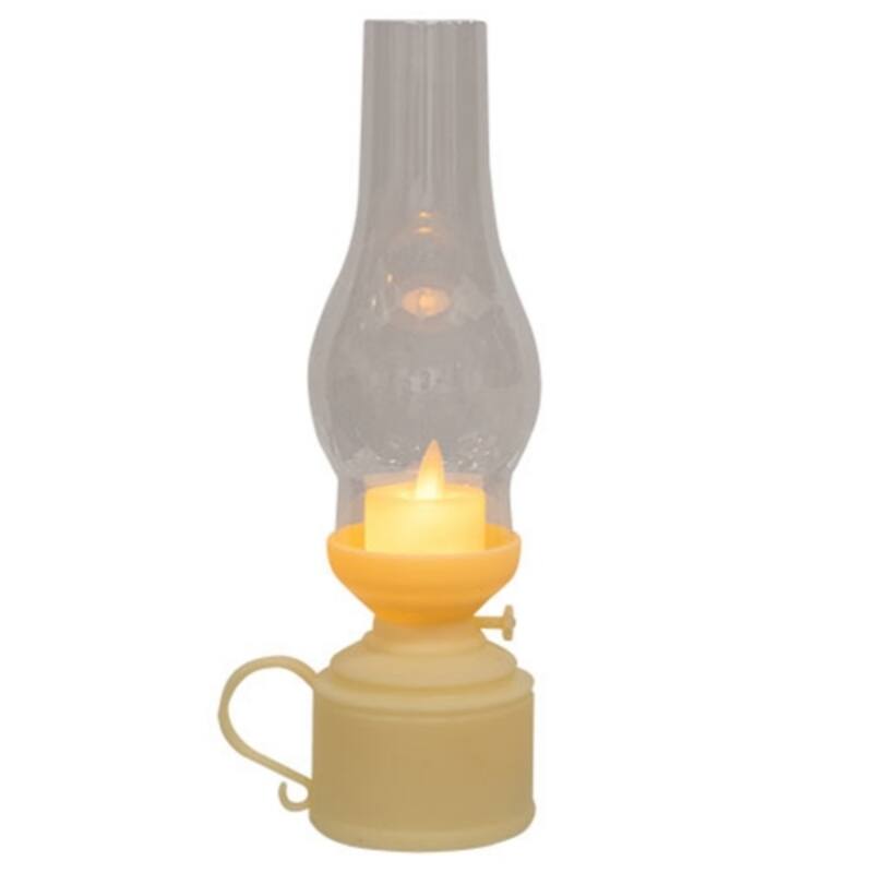 Electric LED Tealight Lantern with Warm Flickering Glow and On/Off Switch for Home Decor - 9.5" H x 2.75" Dia - White