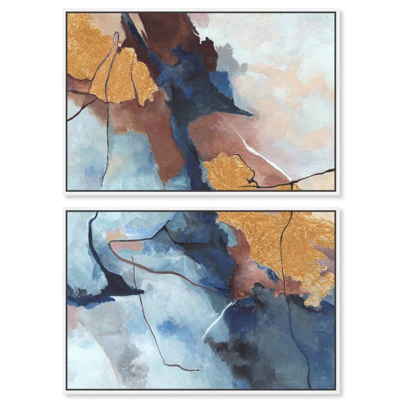 Heaven and Earth Canvas Set of 2 by Art Remedy - 30" x 20" - White