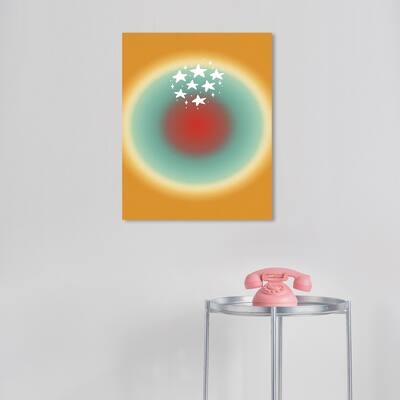 Wynwood Studio Canvas Abstract Saturn and the Stars Blue Modern & Contemporary Wall Art Canvas Print