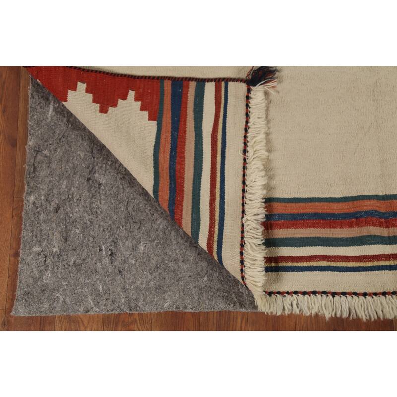 Nomadical Kilim Persian Vintage Area Rug Flatweave Wool Carpet - 4'5"x 6'2"