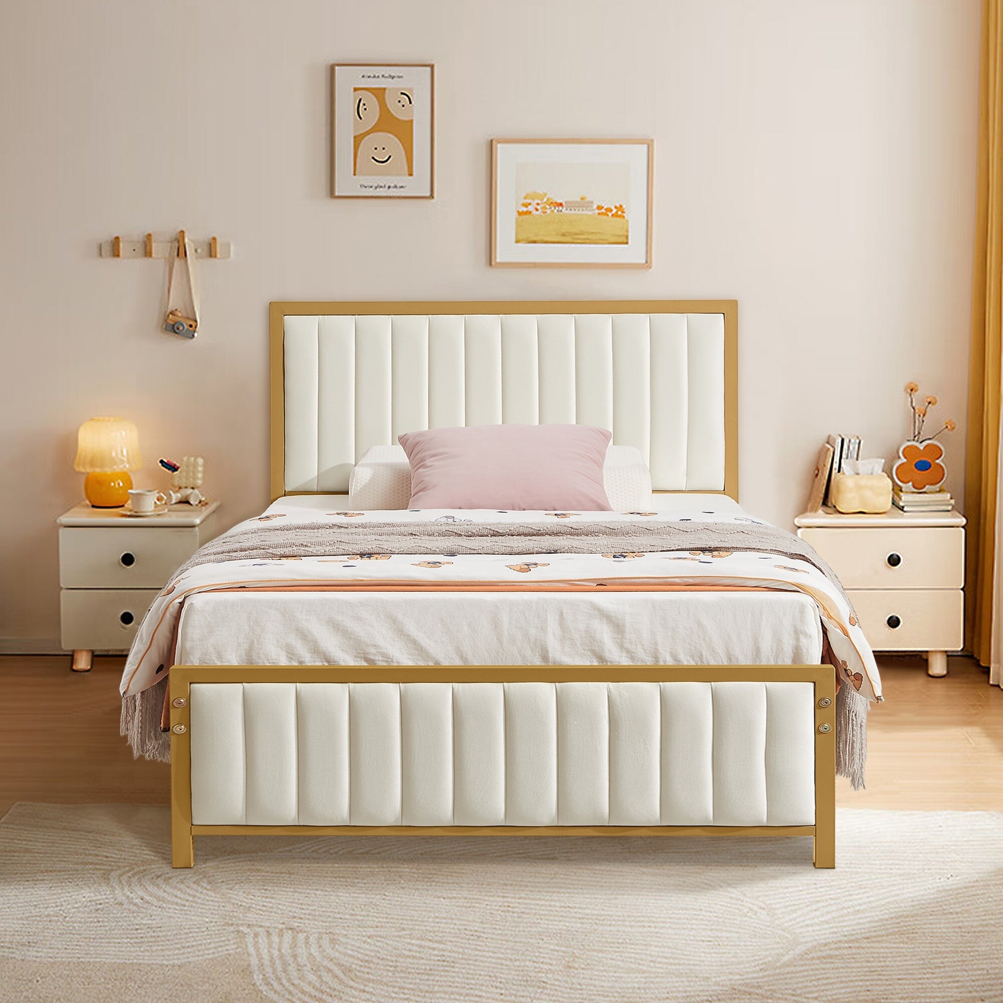 Twin upholstered headboard store and footboard