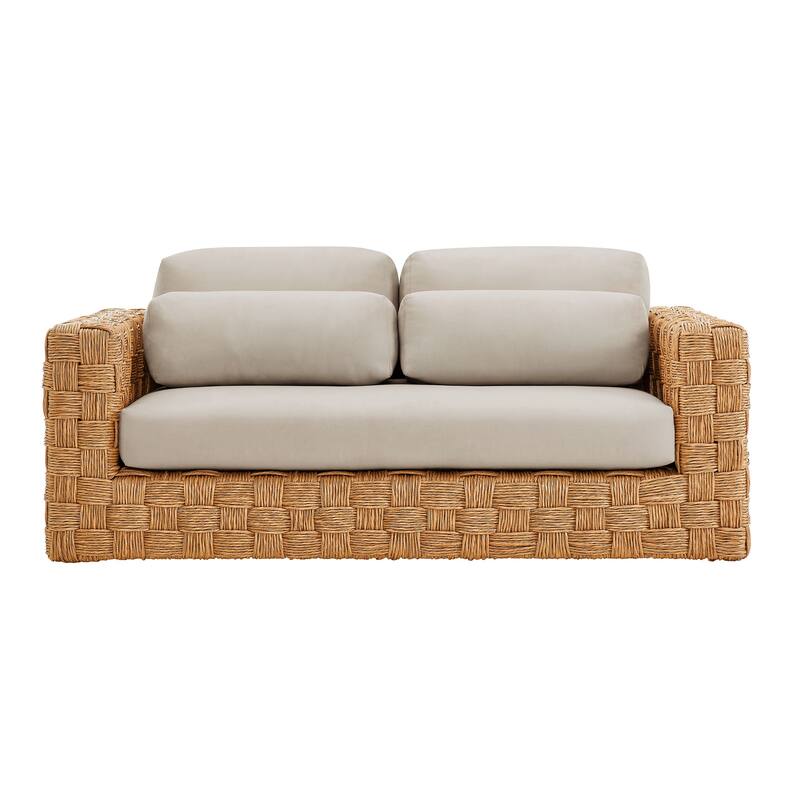 Thames Outdoor Patio Wicker Outdoor Patio Rattan Loveseat