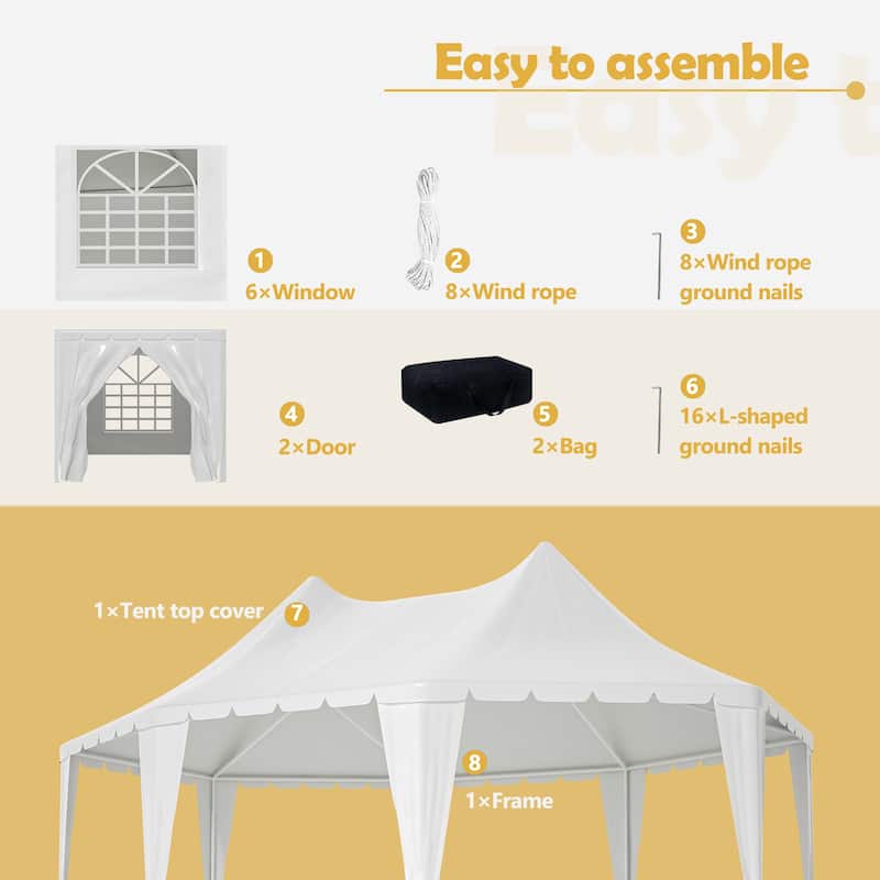 GDFStudio - Nashua Waterproof Event Protection Outdoor Gazebo Pavilion Shelter Tent