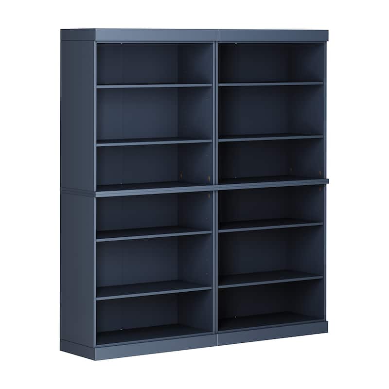 Palace Imports 100% Solid Wood 12-Shelf Bookcase, Adjustable Shelves, 64" Wide, 71.5" Tall