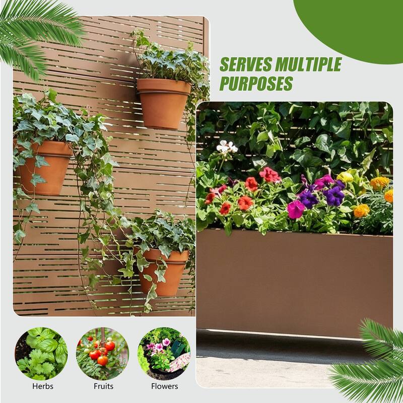 Raised Garden Bed Planter with Trellis Movable Planter Box with Lockable Wheels