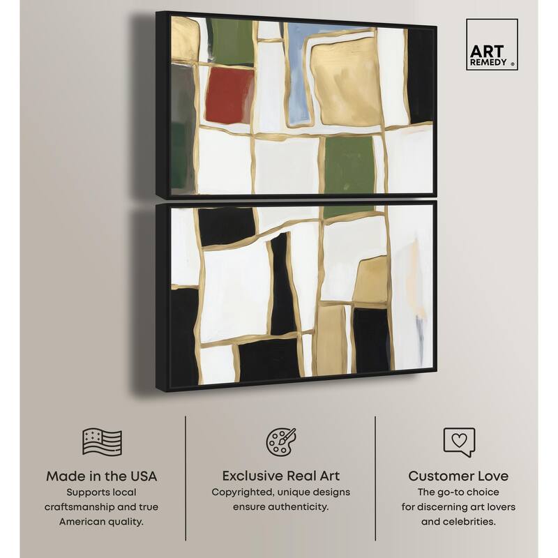 Kiss in Abstraction Canvas Set of 2 by Art Remedy