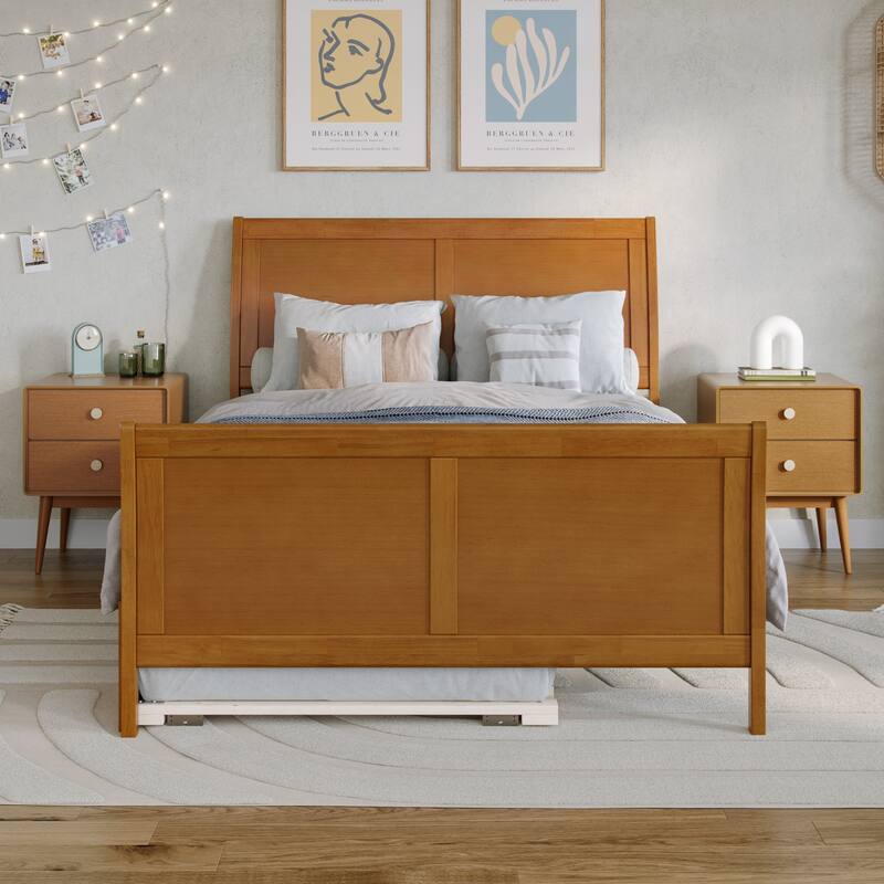 Portland Solid Wood Platform Bed with Matching Footboard and Trundle