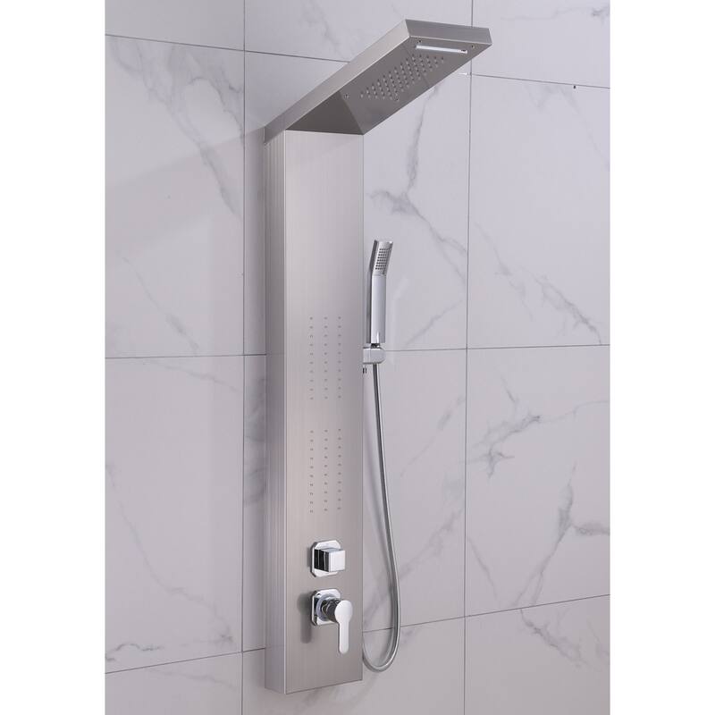 50 in. Shower Panel System and Body Jets in Brushed Nickel