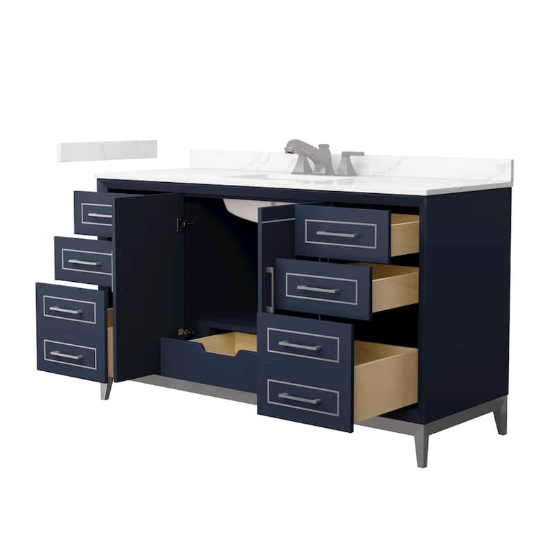 Wyndham Collection WCH515160S-QTZ-US3MXX Marlena 60" Free Standing