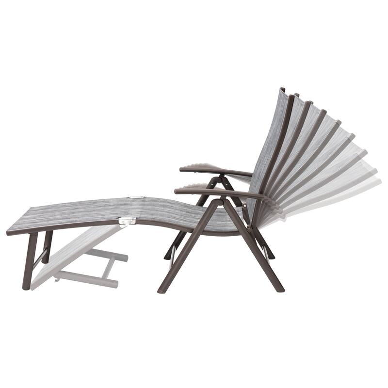 Pellebant 2PCS Adjustable Aluminum Patio Chaise Lounge Chair
