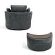 preview thumbnail 25 of 198, 41" W Oversized Accent Barrel Swivel Chair with Moon Storage Ottoman