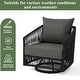 preview thumbnail 36 of 47, 3-piece Cushioned Swivel Patio Wicker Furniture Set Outdoor Rattan Bistro Set