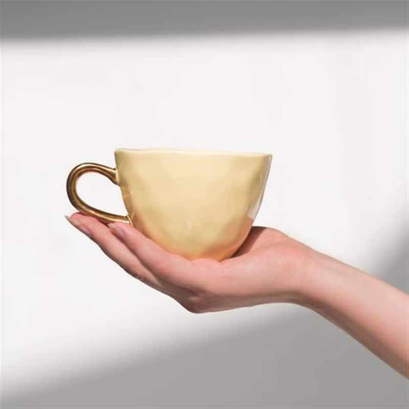 Good Morning Cappuccino/Tea Cup Raffia Yellow- ST