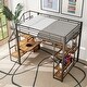 preview thumbnail 21 of 34, Full Size Metal Loft Bed with Built-In Desk, Storage Staircase, Small Wardrobe & 3-Tier Shelves