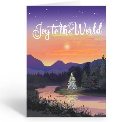 Stonehouse Collection |Magical Christmas Tree By The River Holiday Card |18 Christmas Cards & Envelopes (Magical Christmas Tree)