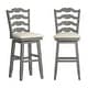 preview thumbnail 12 of 23, Ronda French Ladder Back Swivel Stool Antique Grey - Bar Height