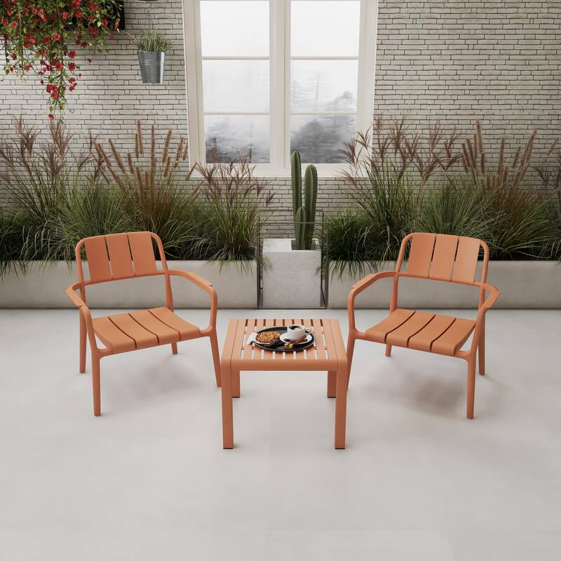 BNK 3 Piece PP Patio Sets, 2 Chairs With Table, Indoor/Outdoor Multi-Purpose Furniture