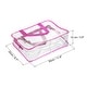 preview thumbnail 8 of 7, 2Pcs Clear Toiletry Bag Makeup Pouch with Zipper Handle - 11.8x3.9x8.7" Rose Red