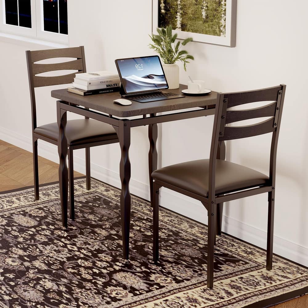 3 Piece Dining Table Set, with Spiral Legs