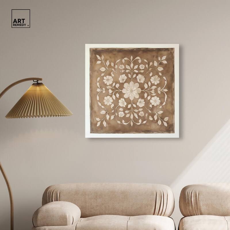 Floral Mandala Canvas by Art Remedy, Gallery Wrapped