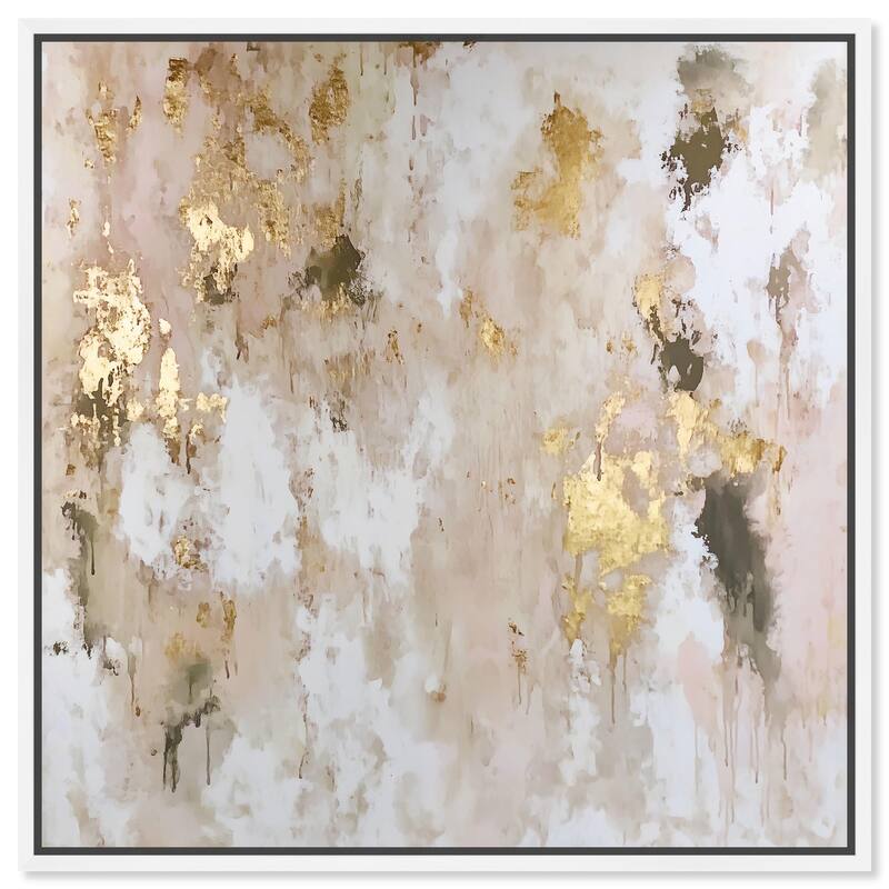 Golden Glimmer Gesture II Canvas by Art Remedy - White - 30" x 30"