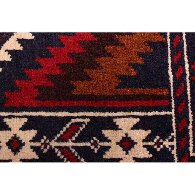 ECARPETGALLERY Hand-knotted Teimani Dark Navy Wool Rug - 2'10 x 4'9