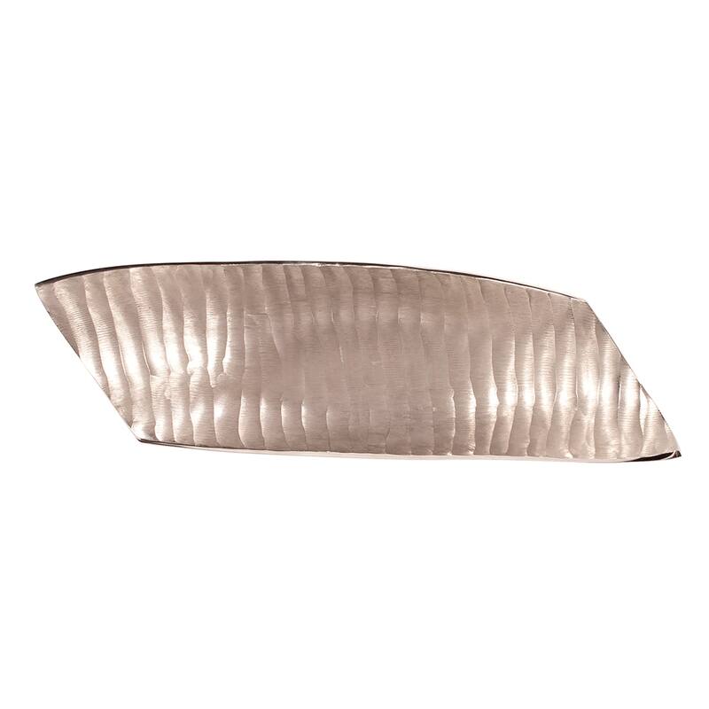 Allan Andrews Aluminum Metal Chisel Texture Nickel Tray - 4H x 20W x 6D