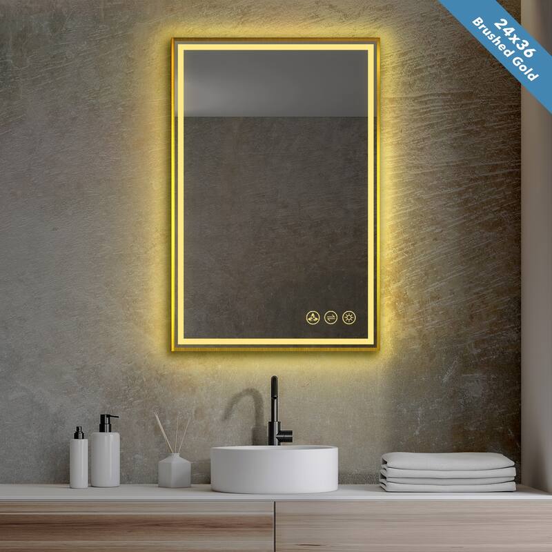 Fogless Color and Brightness Adjustable LED Mirror