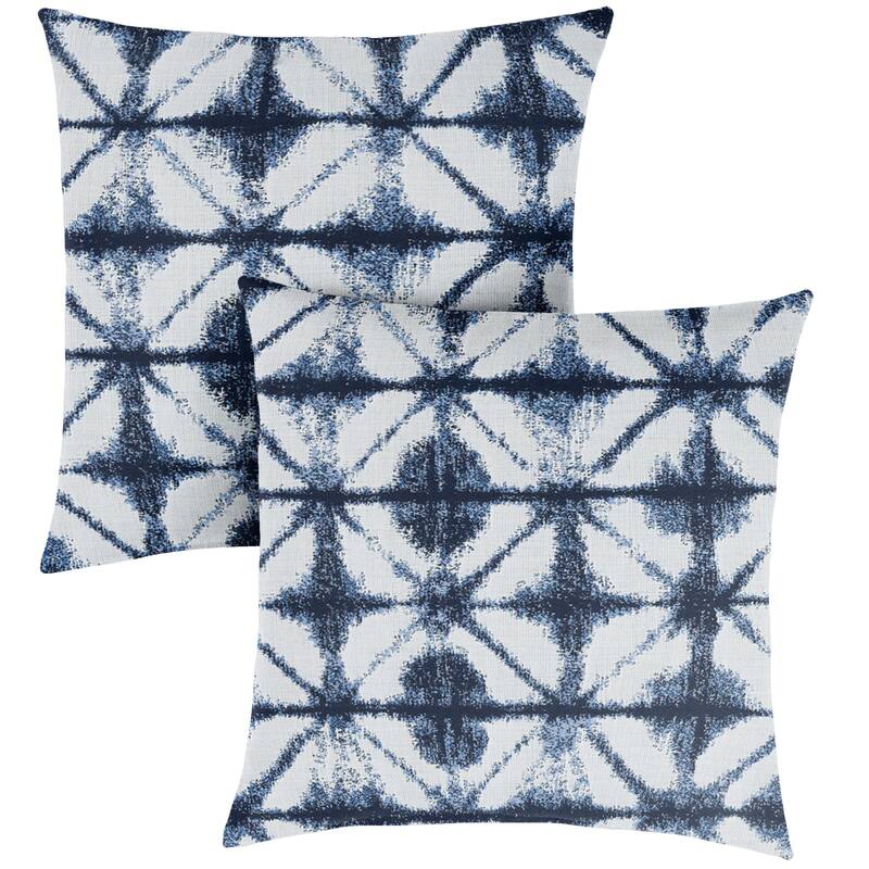 Sunbrella Indigo Geometric Indoor/ Outdoor Square Pillow, Set of 2